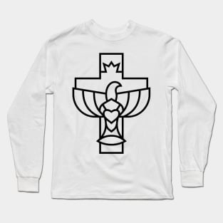 The cross of Jesus and the dove - a symbol of the Holy Spirit Long Sleeve T-Shirt